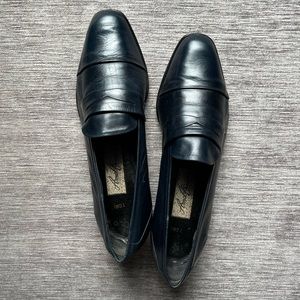 Amalfi Deep Navy Leather Penny Loafers